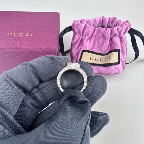 NIB Gucci interlocking G ring in silver Size 12 - Picture 8 of 10